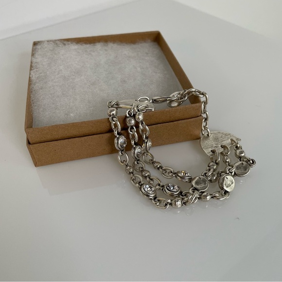 Feminine | Silpada Sterling Silver & Zirconia 3 Strand Link Bracelet | Giftable
